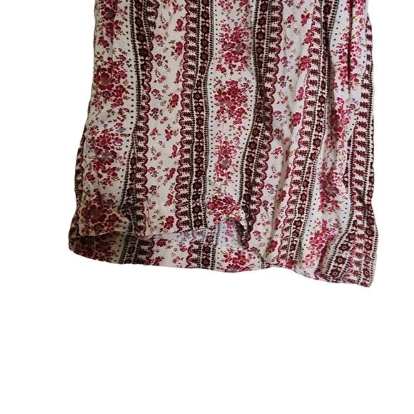 Boho Floral Cropped Ankle Pants Flowy Straight Leg Women's Size Small - Picture 3 of 7